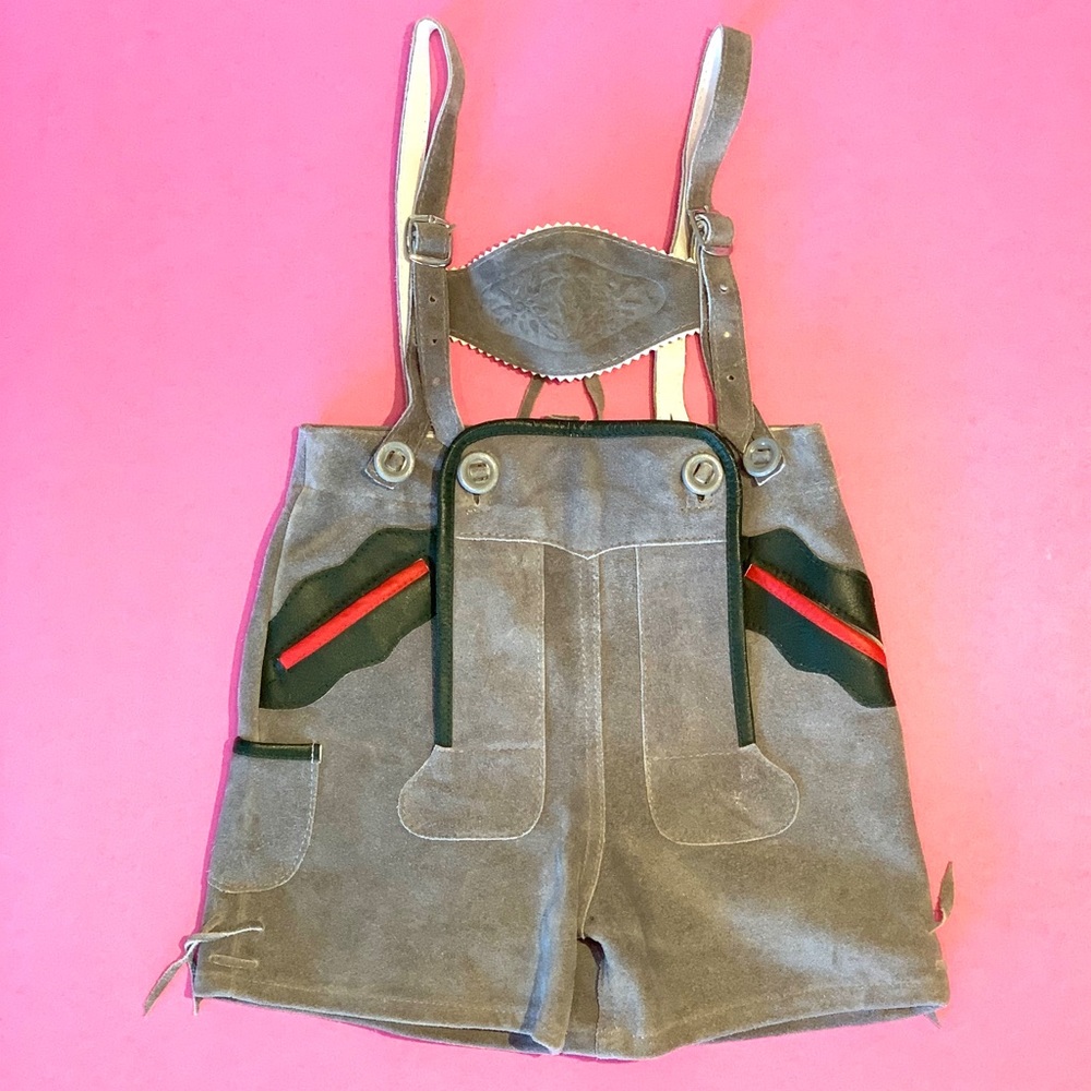 Vintage Gray Lederhosen Kids Costume